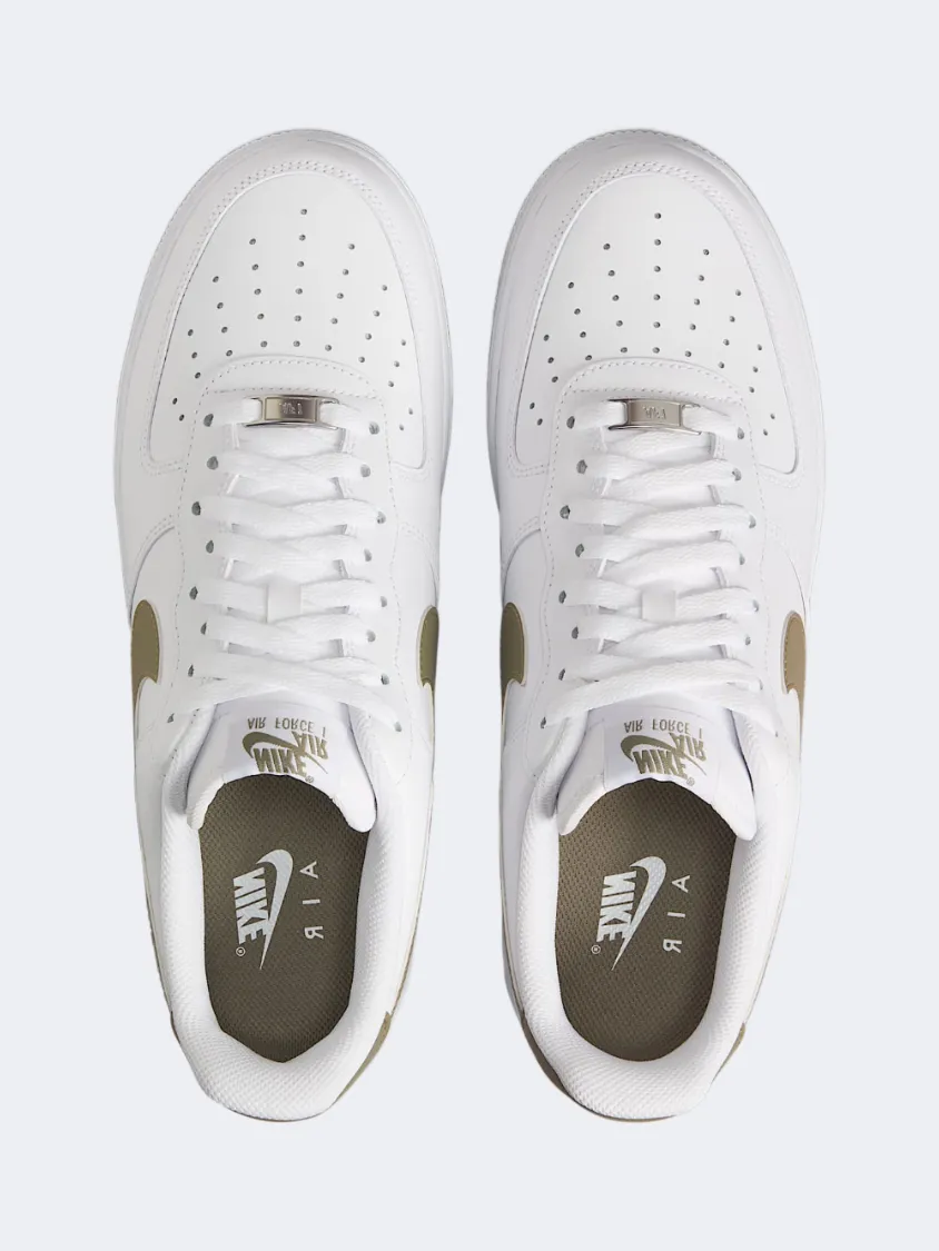 Nike Air Force 1 07 Men Lifestyle Shoes White/Light Army Mens Urban Style Comfort Shoes