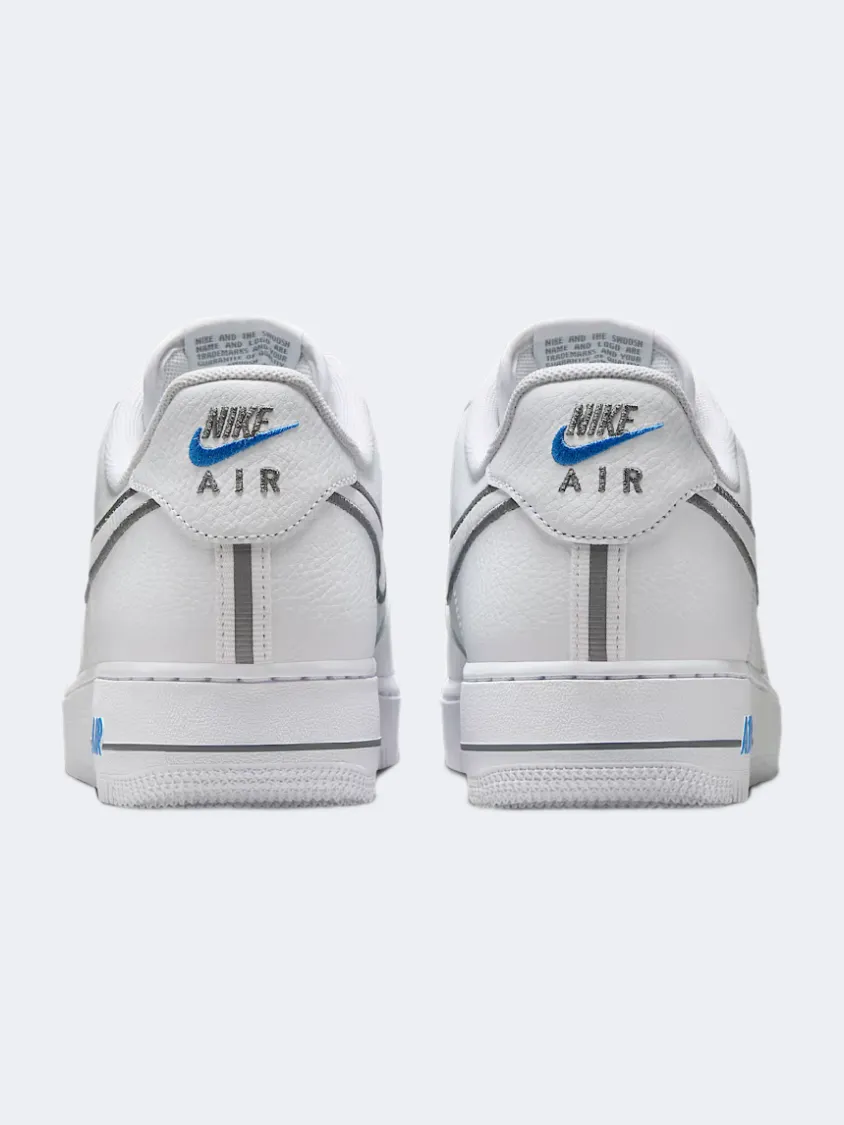 Nike Air Force 1 &#39;07 Men Lifestyle Shoes White/Grey/Blue Mens Urban Style Comfort Shoes