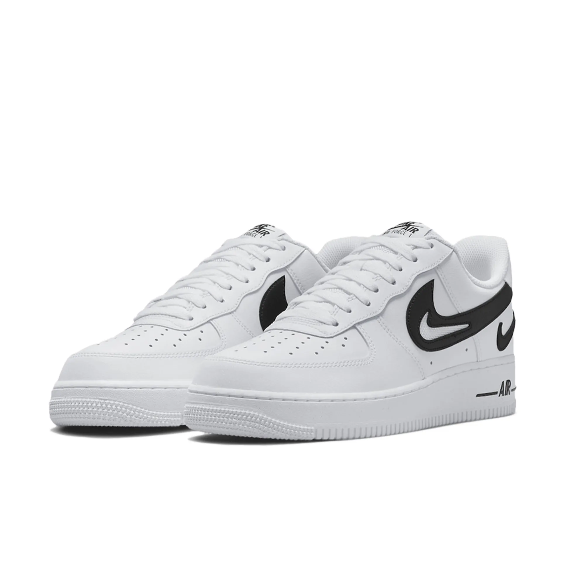 Nike Air Force 1 Low Cut Out Swoosh White Black (GS) Nike High-Traction Sports Shoes