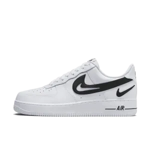 Nike Air Force 1 Low Cut Out Swoosh White Black (GS) Nike popular styles with traction soles