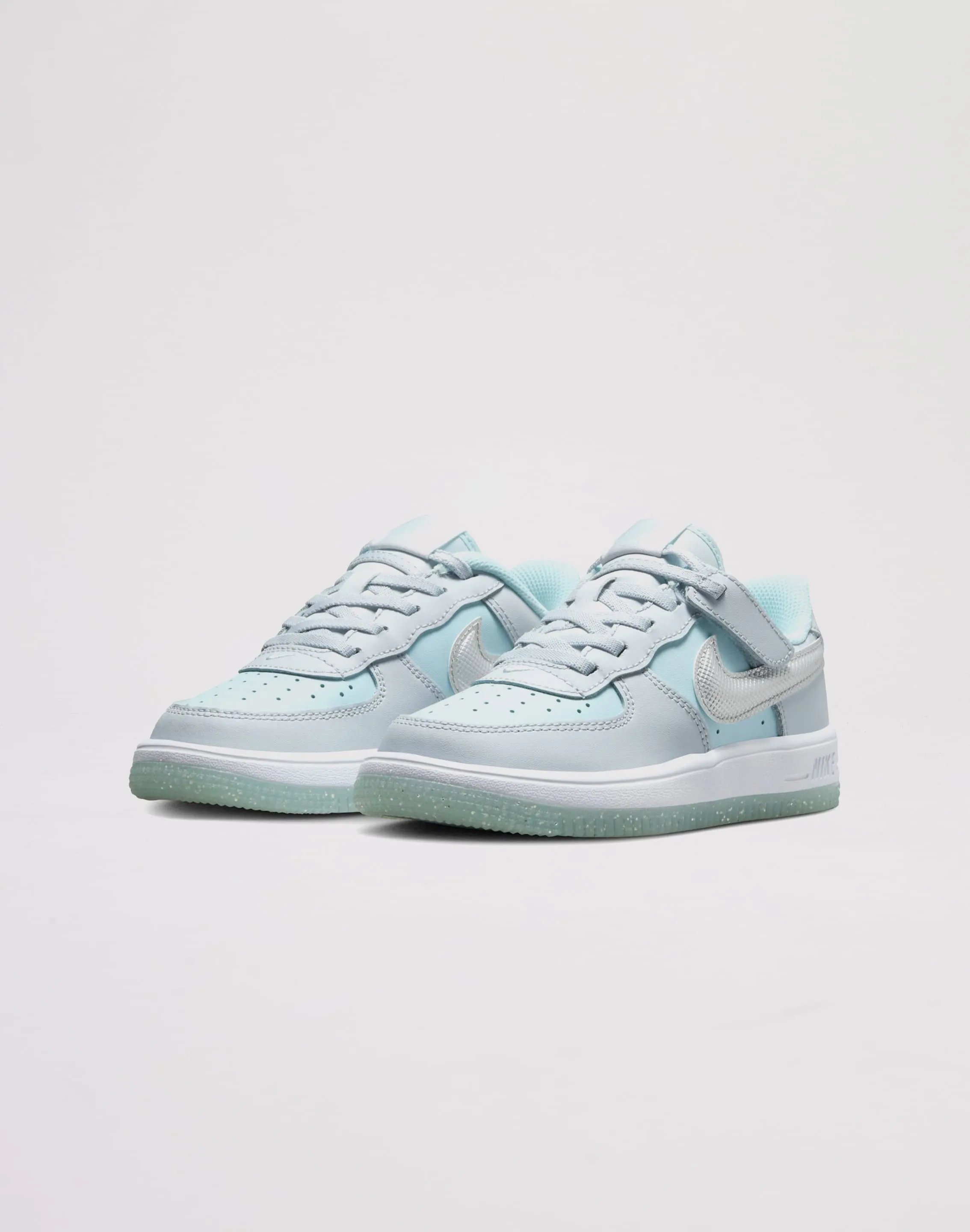 Nike Air Force 1 Low EasyOn Toddler Girls' "Pure Platinum/Metallic Silver" Air Max Comfort