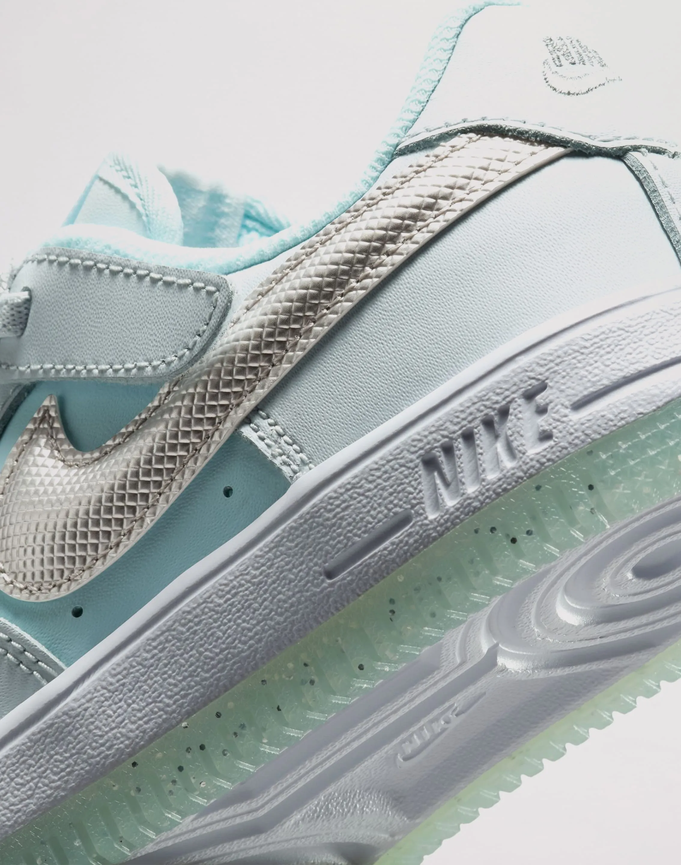 Nike Air Force 1 Low EasyOn Toddler Girls' "Pure Platinum/Metallic Silver" Air Max Comfort