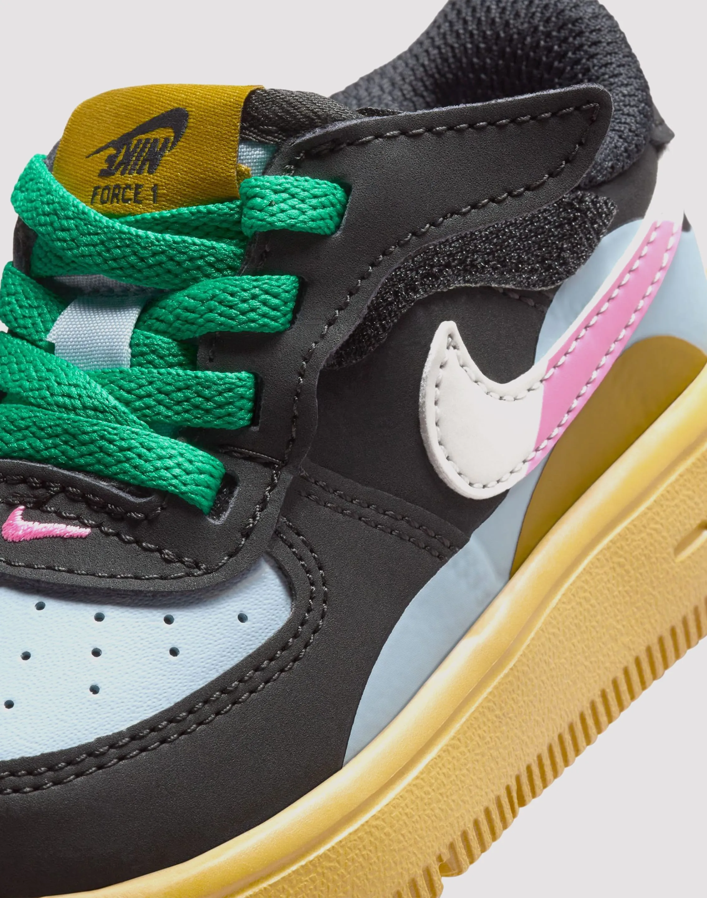 Nike Air Force 1 Low LV8 2 EasyOn Toddler Girls' Black/Summit White/Lt Armory Blue Air Max Comfort
