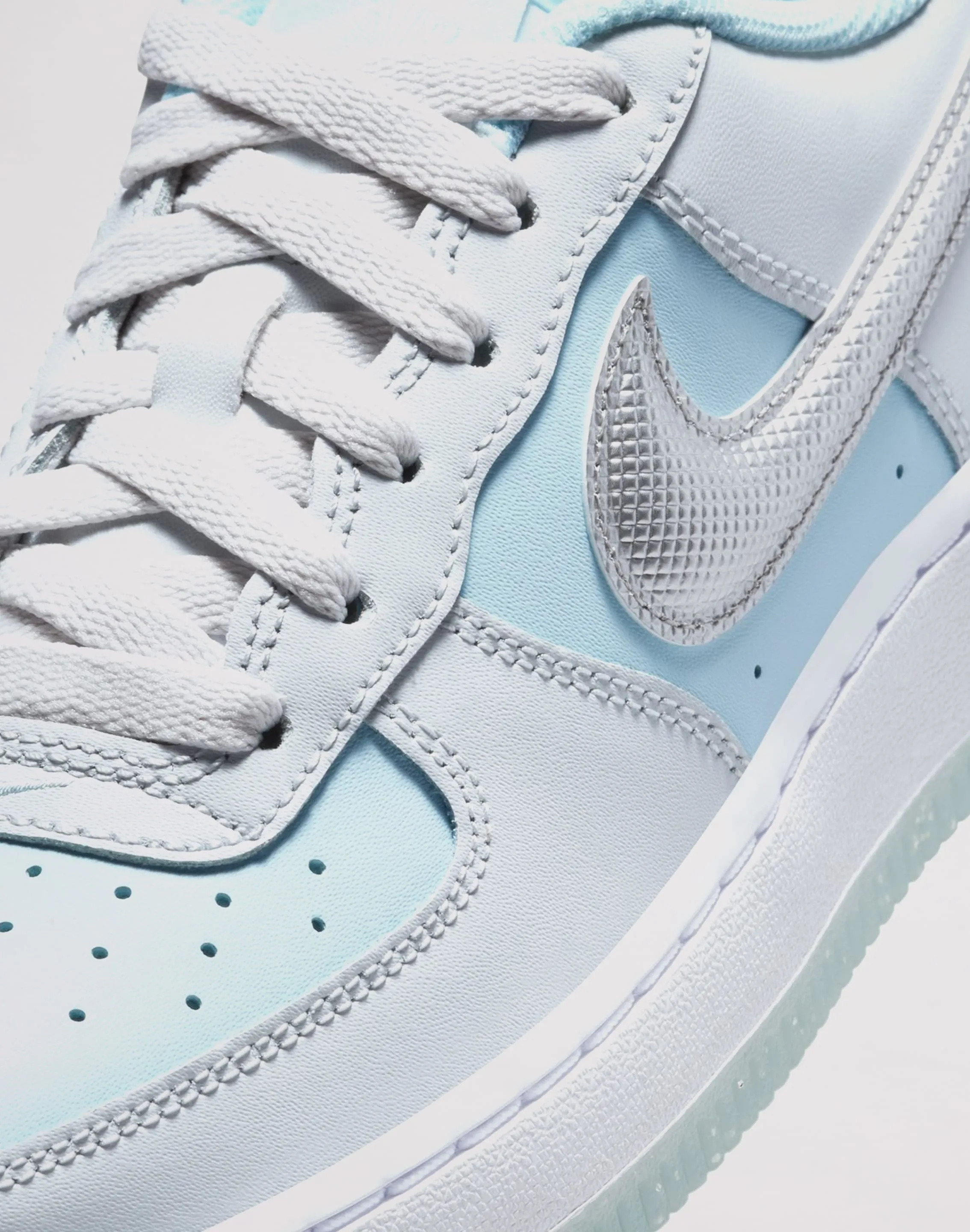 Nike Air Force 1 Preschool Girls' "Pure Platinum/Mtlc Silver" Air Max Comfort
