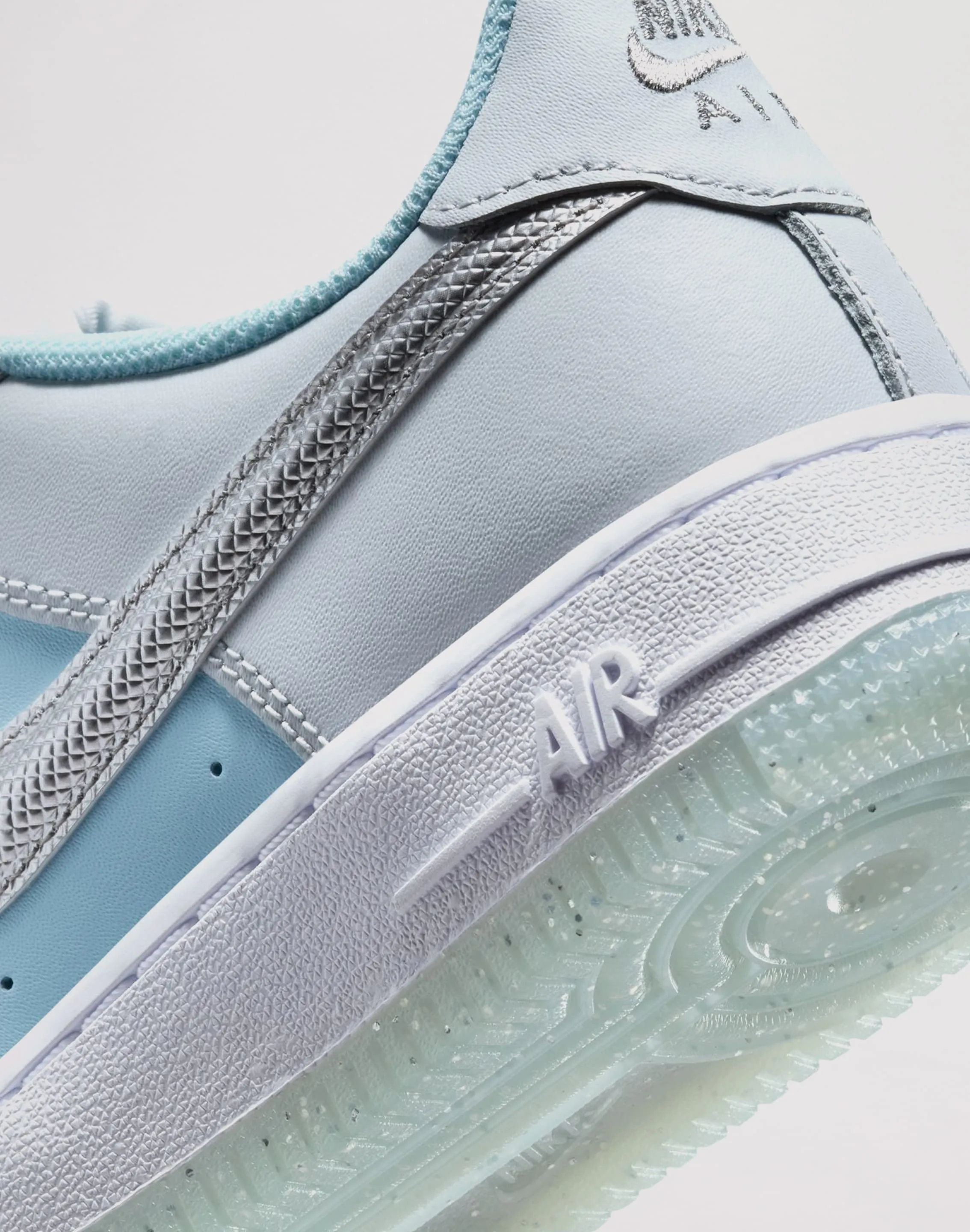 Nike Air Force 1 Preschool Girls' "Pure Platinum/Mtlc Silver" Air Max Comfort