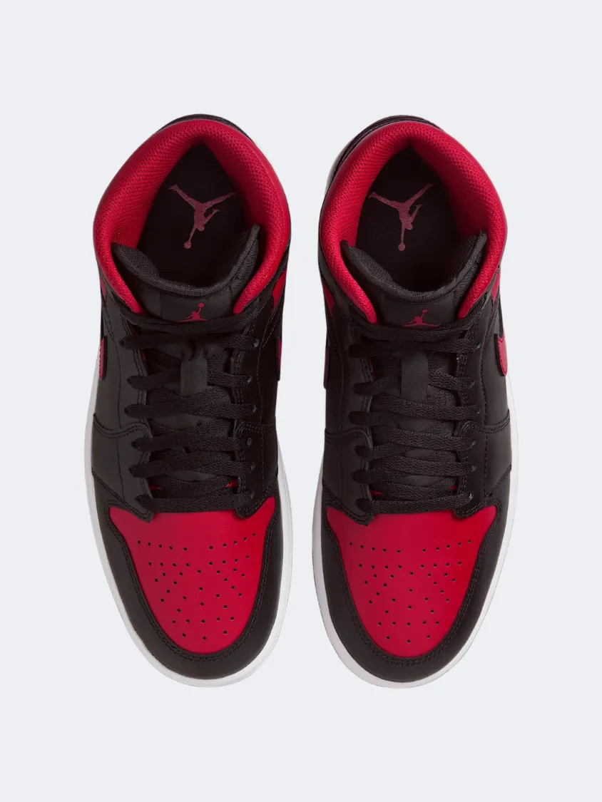 Nike Air Jordan 1 Men Lifestyle Sneakers Black/White/Red Mens Urban Style Comfort Shoes