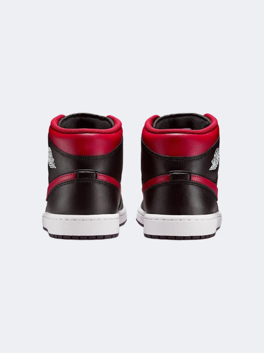 Nike Air Jordan 1 Men Lifestyle Sneakers Black/White/Red Mens Urban Style Comfort Shoes