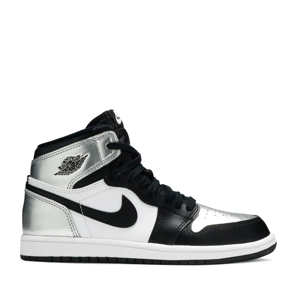 NIKE AIR JORDAN1 HIGH SILVER TOE PRESCHOOL - Primary school casual shoes