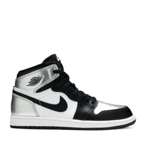 NIKE AIR JORDAN1 HIGH SILVER TOE PRESCHOOL - Primary school casual shoes