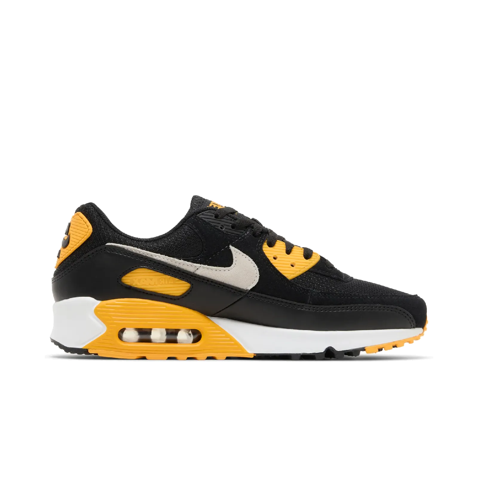Nike Air Max 90 Black University Gold White Nike Timeless Athletic Sneakers