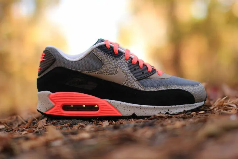 Nike Air Max 90 PRM Safari-Black-Grey Nike Air Max cushioned sneakers