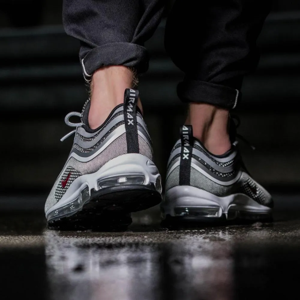 Nike Air Max 97 Ultra Metallic Silver-Varsity Red Nike Air Max cushioned sneakers