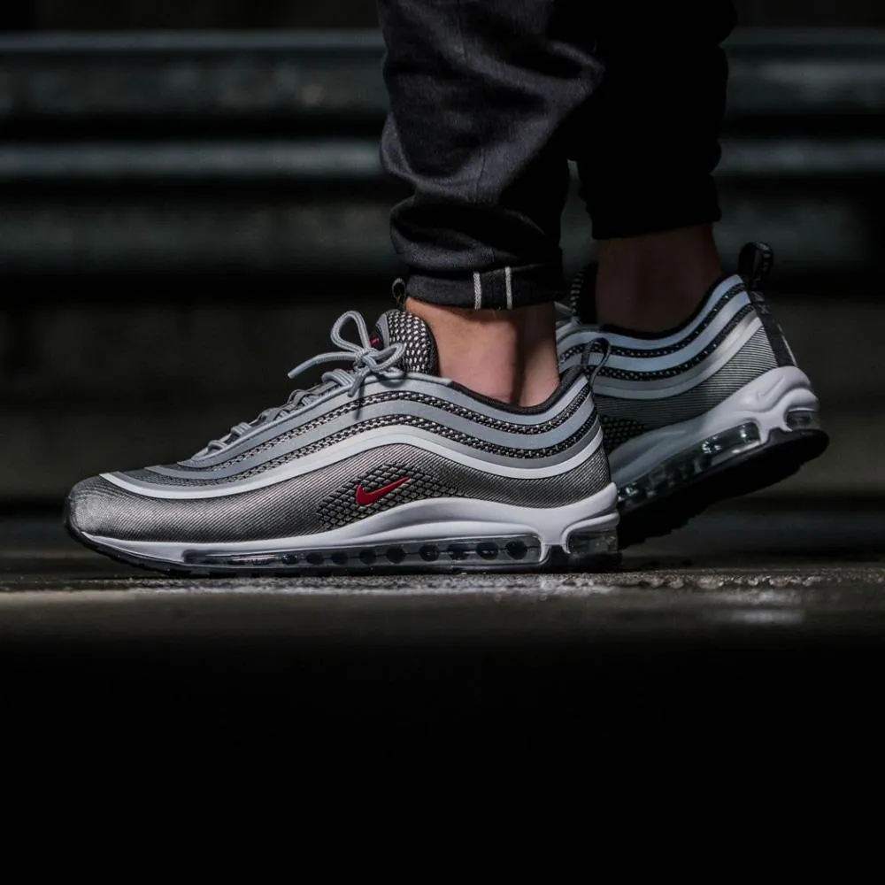 Nike Air Max 97 Ultra Metallic Silver-Varsity Red Nike Air Max cushioned sneakers