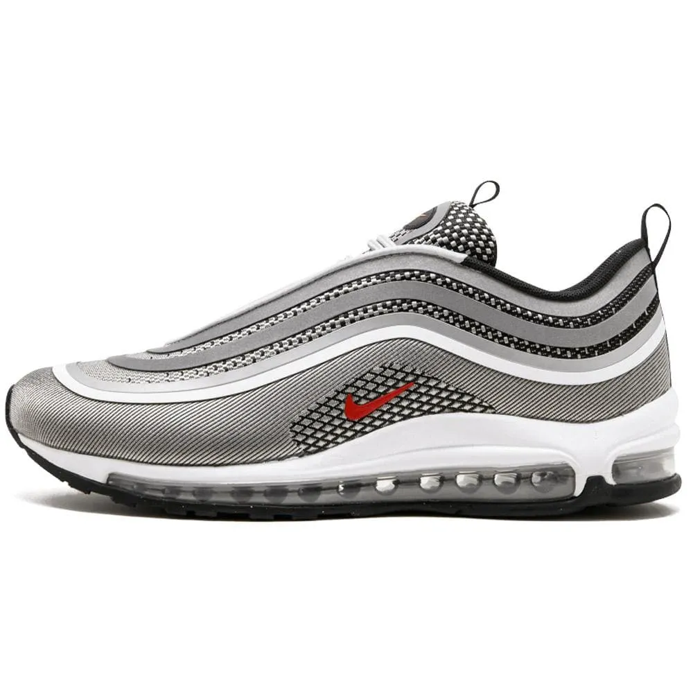 Nike Air Max 97 Ultra Metallic Silver-Varsity Red Nike Air Max sneakers with air cushioning design
