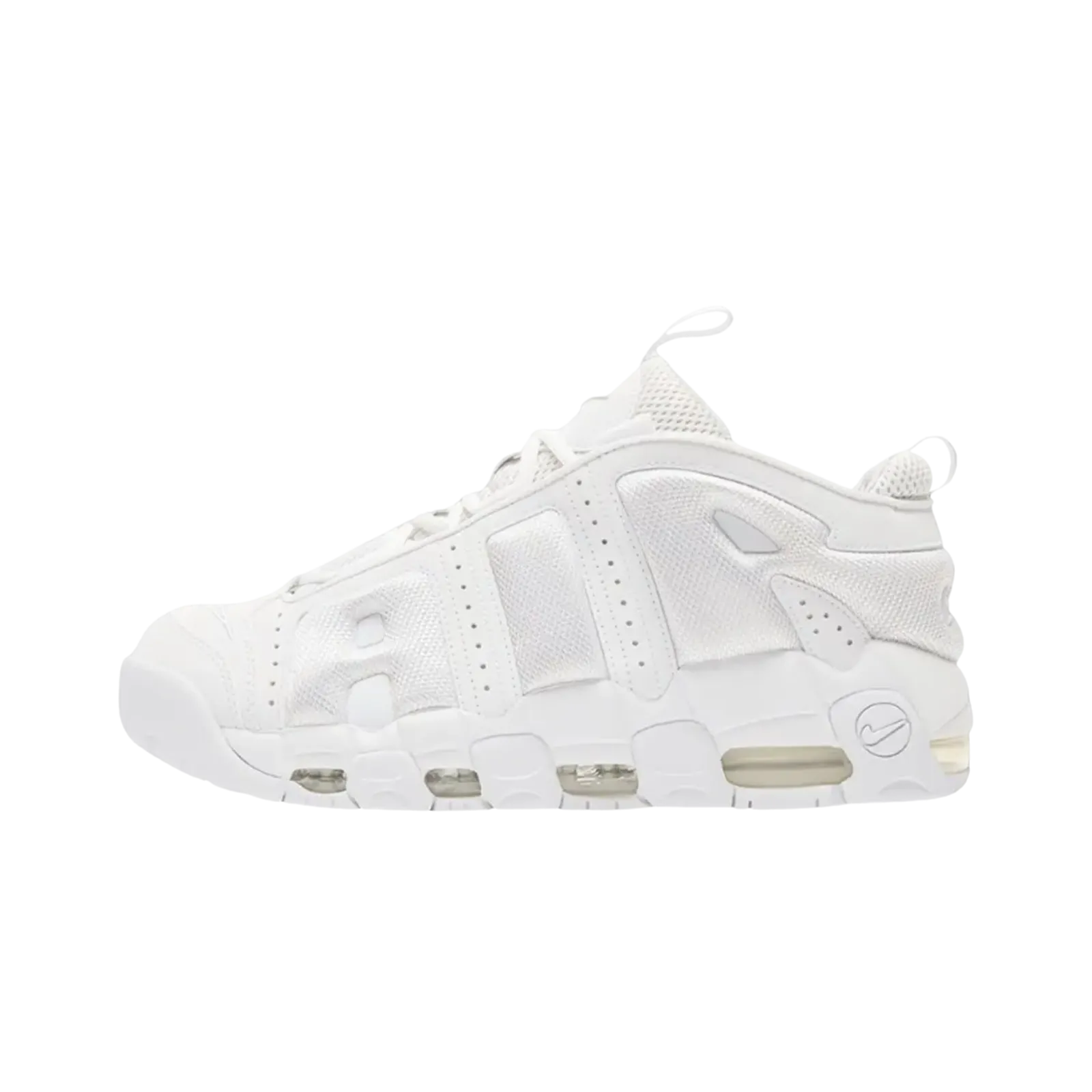 Nike Air More Uptempo Low Triple White Nike cushioned shoes for casual wear