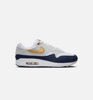 Nike Clothing Air Max 1 Olympic Mens Lifestyle Shoe - Obsidian/Metallic Gold