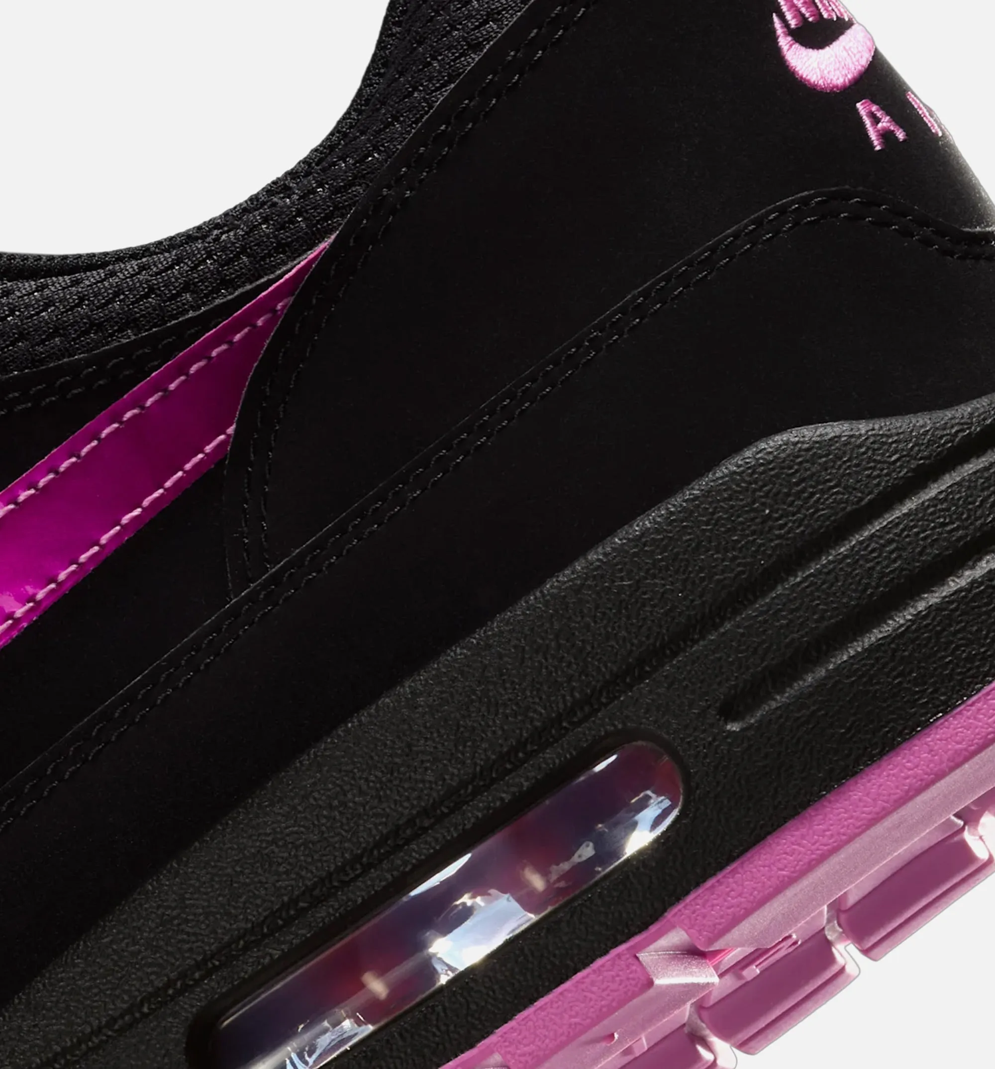 Nike Clothing Air Max 1 Premium Mens Lifestyle Shoe - Black/Playful Pink/Red