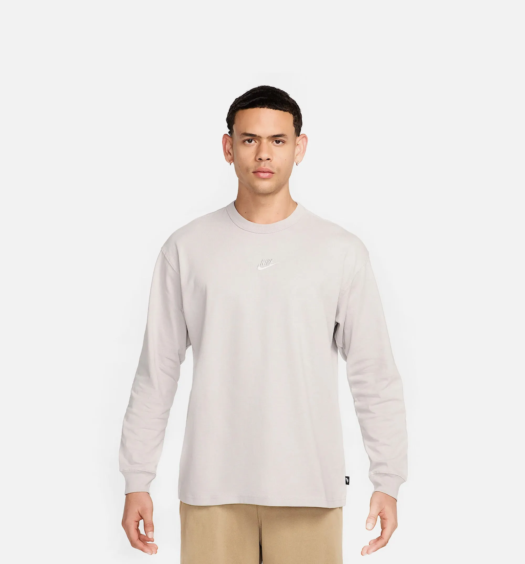 Nike Clothing NSW Premium Essential Mens Long Sleeve Shirt - Beige/Beige
