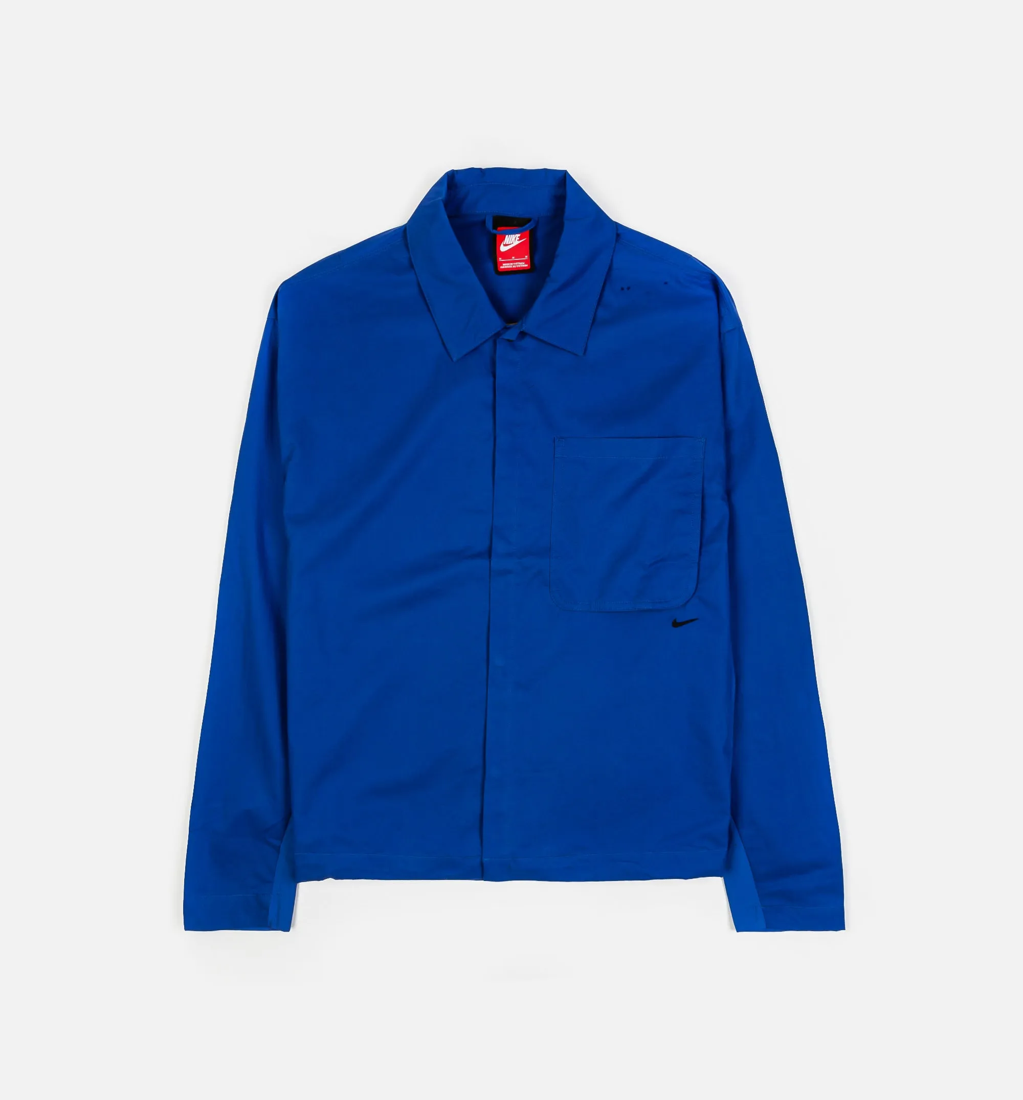 Nike Clothing NSW Tech Button Down Top Mens Long Sleeve Shirt - Blue/Black