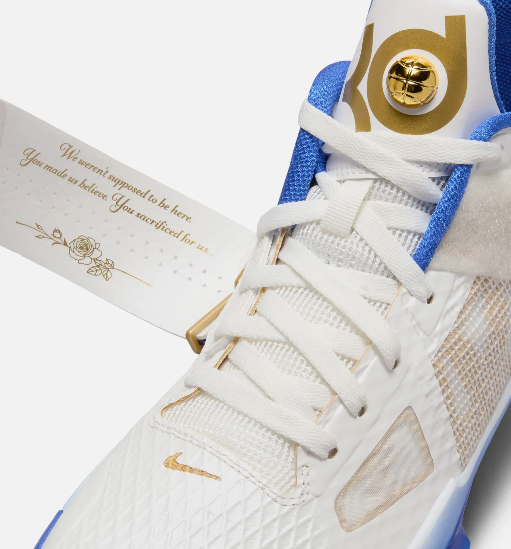 Nike Clothing Zoom KD 4 Alternate MVP Mens Lifestyle Shoe - Summit White/Hyper Royal/Metallic Gold
