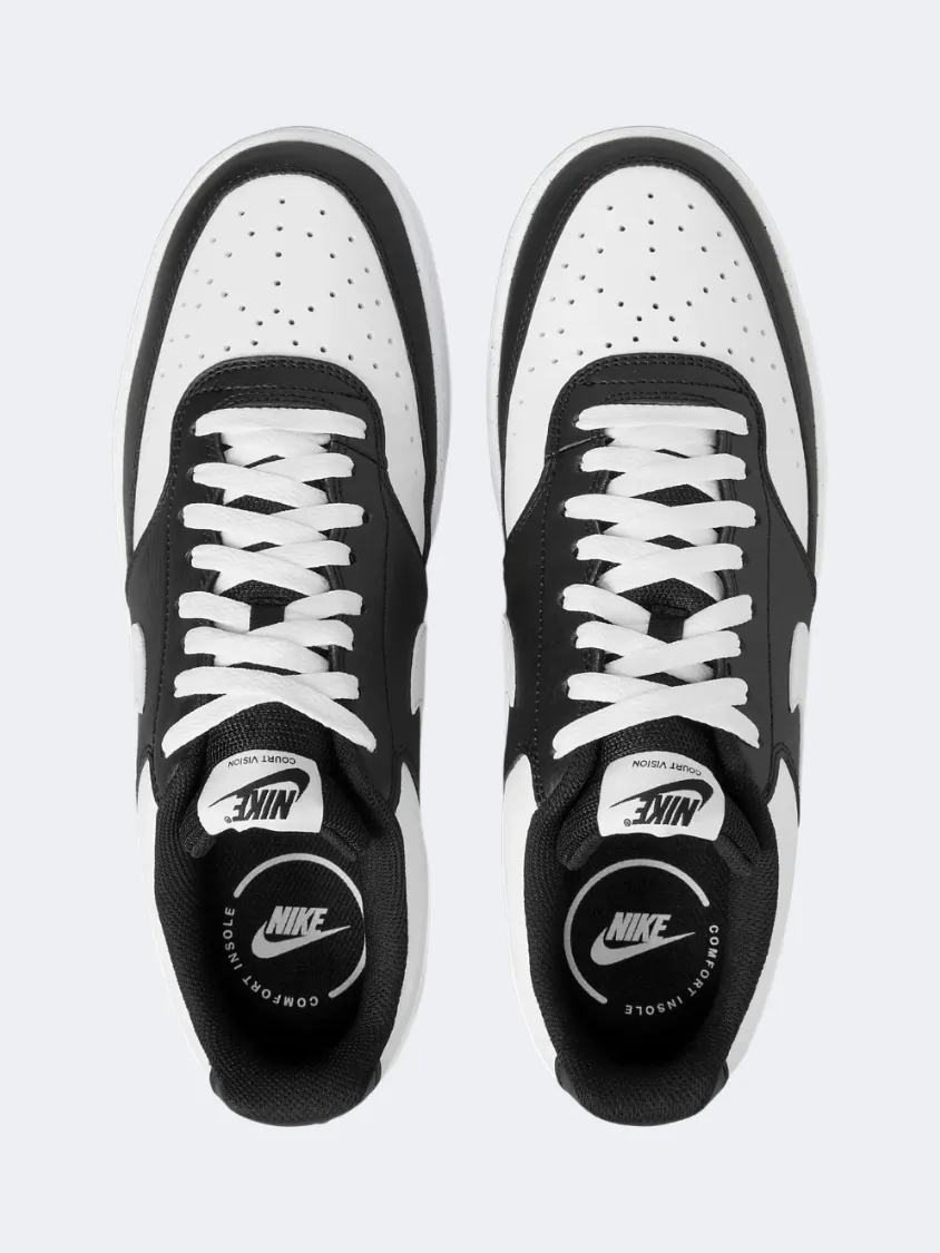 Nike Court Vision Low Men Lifestyle Shoes Black/White Mens Urban Style Comfort Shoes