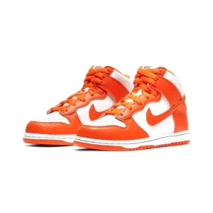 Nike Dunk Hi Retro GS Syracuse White Orange Blaze White Nike Dunk sneakers with classic silhouette