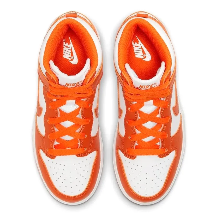 Nike Dunk Hi Retro GS Syracuse White Orange Blaze White Iconic Sneakers