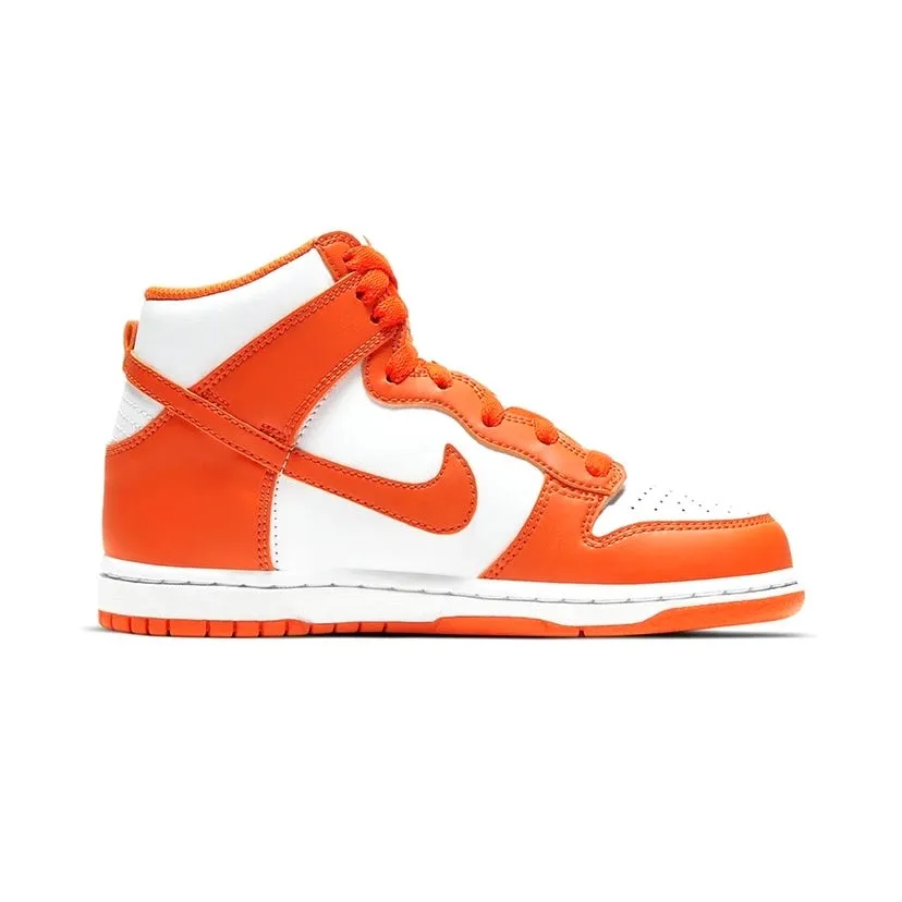 Nike Dunk Hi Retro GS Syracuse White Orange Blaze White Iconic Sneakers