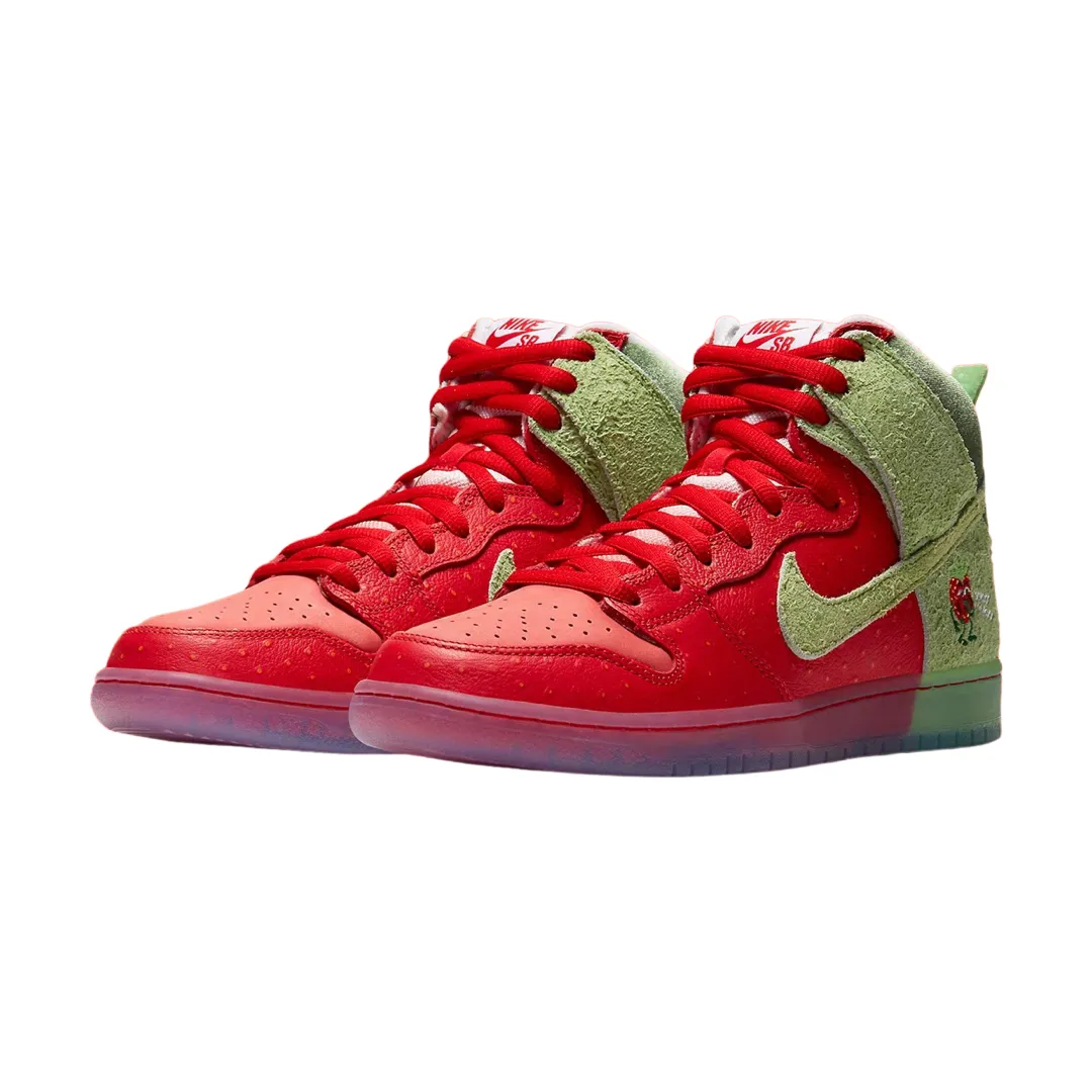 Nike Dunk Hi Strawberry Cough Regular Box University Spanich Green White Iconic Sneakers