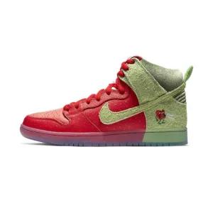 Nike Dunk Hi Strawberry Cough Regular Box University Spanich Green White Nike Dunk sneakers with classic silhouette