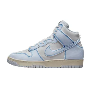 Nike Dunk High 1985 Blue Denim Light Blue White Blue Nike Dunk sneakers with classic silhouette