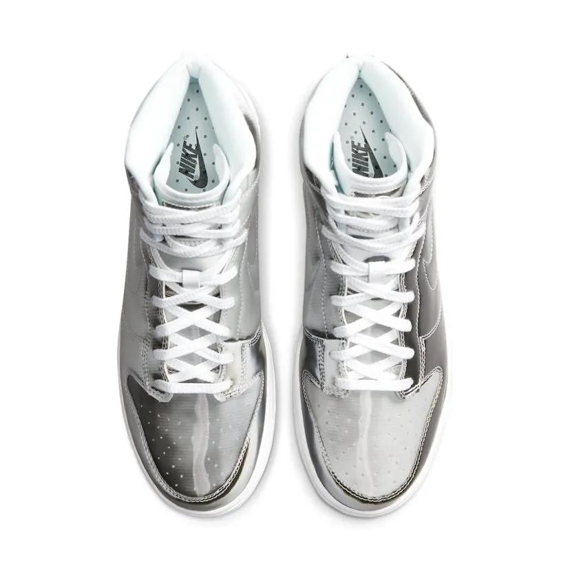 Nike Dunk High CLOT Flux  Metallic Silver White Iconic Sneakers