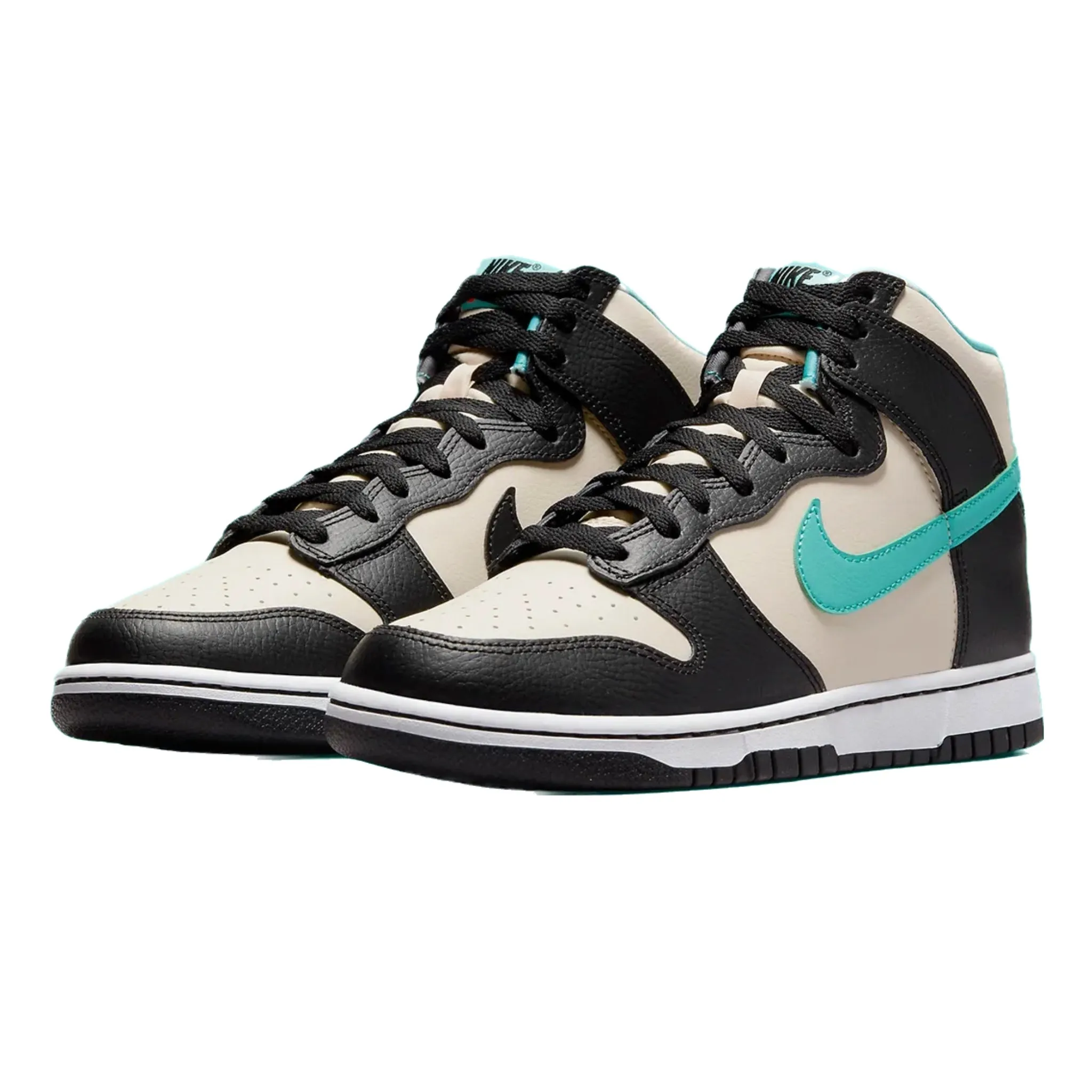 Nike Dunk High EMB Beige Black Washed Teal Pearl White Iconic Sneakers