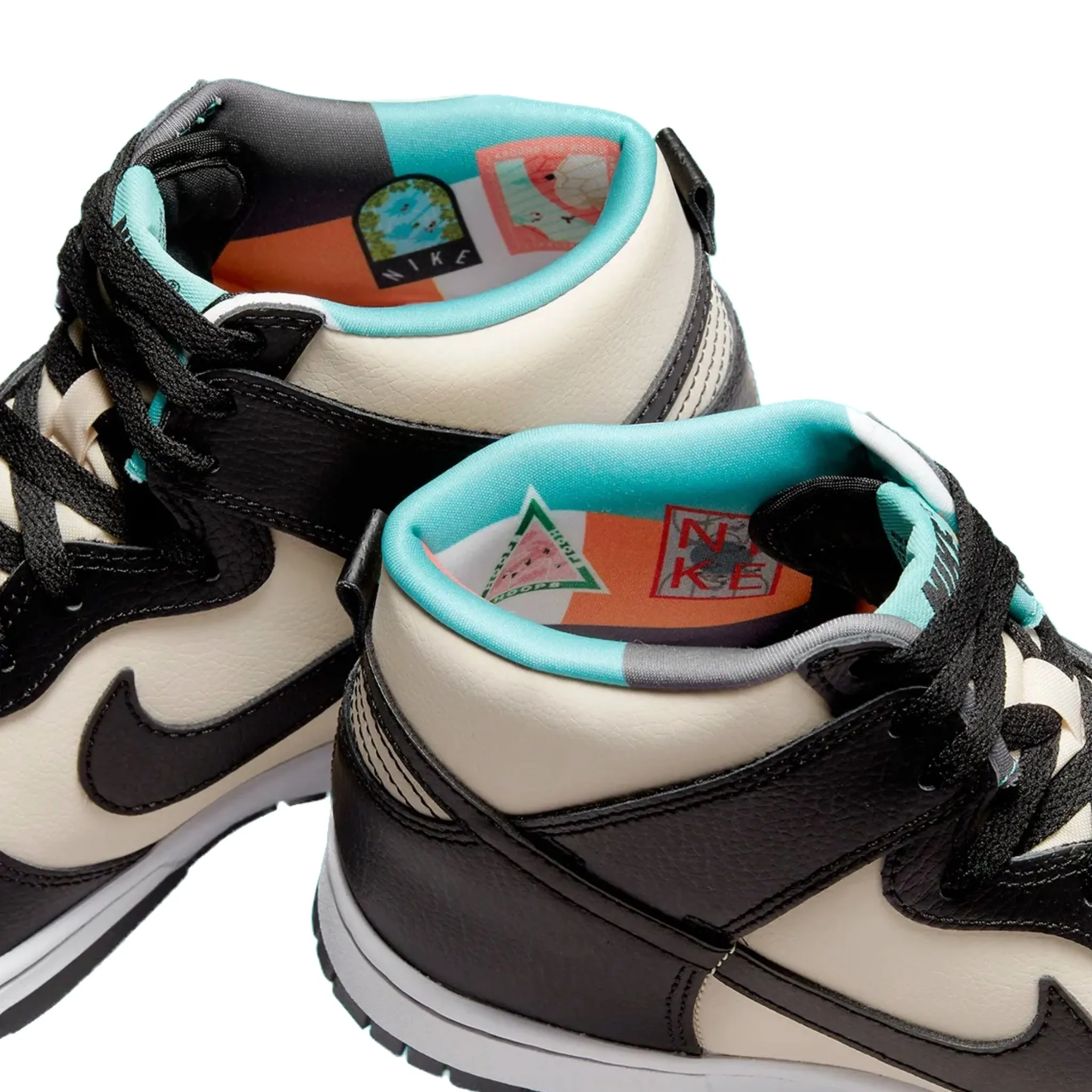 Nike Dunk High EMB Beige Black Washed Teal Pearl White Iconic Sneakers