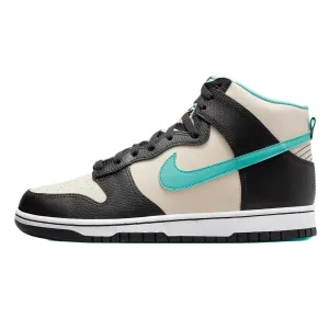 Nike Dunk High EMB Beige Black Washed Teal Pearl White Nike Dunk sneakers with classic silhouette