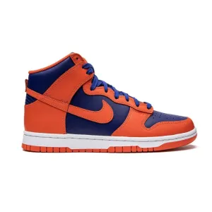 Nike Dunk High Knicks Orange Deep Royal Blue White Orange Nike Dunk sneakers with classic silhouette