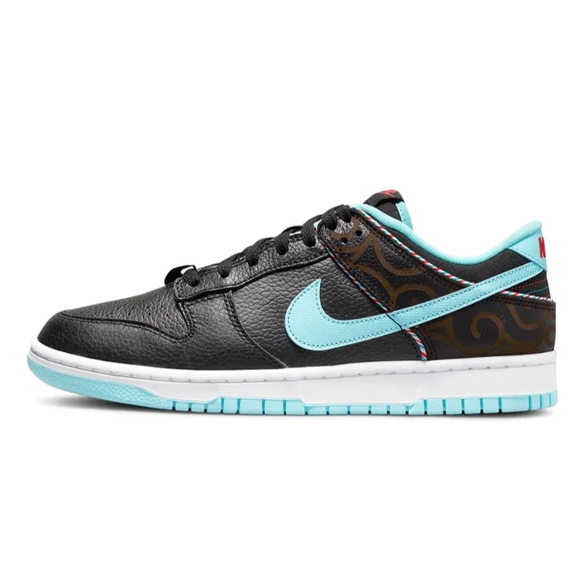 Nike Dunk Low Barber Shop Black Teal Blue Vast Grey White Iconic Sneakers