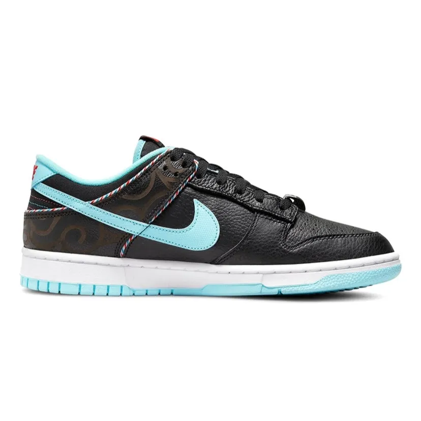 Nike Dunk Low Barber Shop Black Teal Blue Vast Grey White Iconic Sneakers