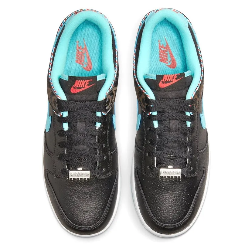 Nike Dunk Low Barber Shop Black Teal Blue Vast Grey White Iconic Sneakers