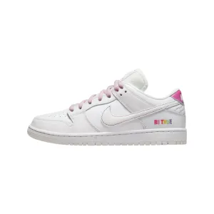 Nike Dunk Low Be True White Summit Rainbow Nike Dunk sneakers with classic silhouette