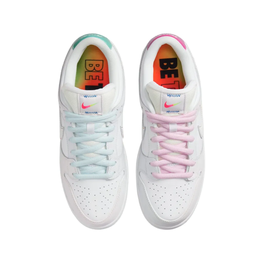Nike Dunk Low Be True White Summit Rainbow Iconic Sneakers