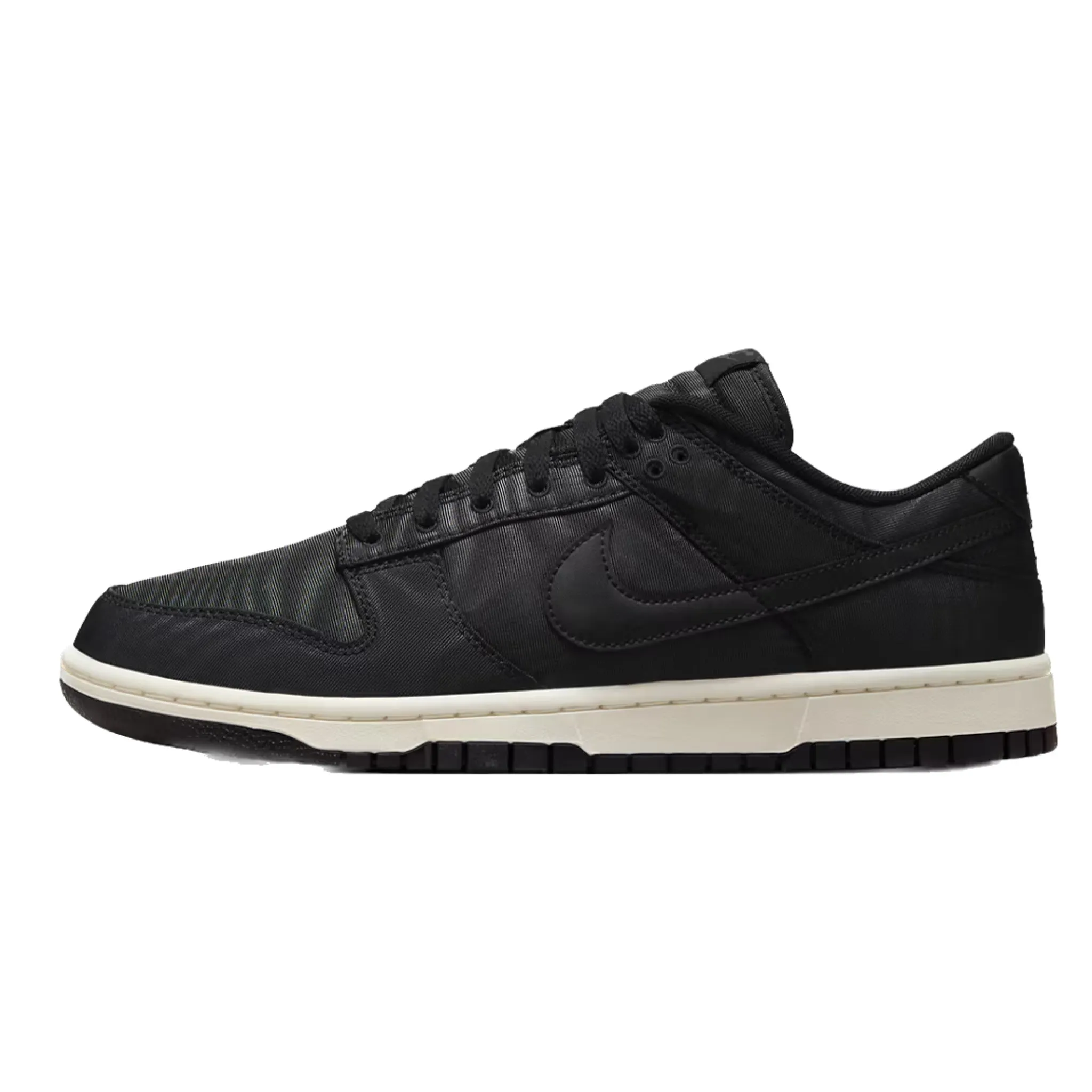 Nike Dunk Low Black Canvas Black Sail Black Nike Dunk sneakers with classic silhouette