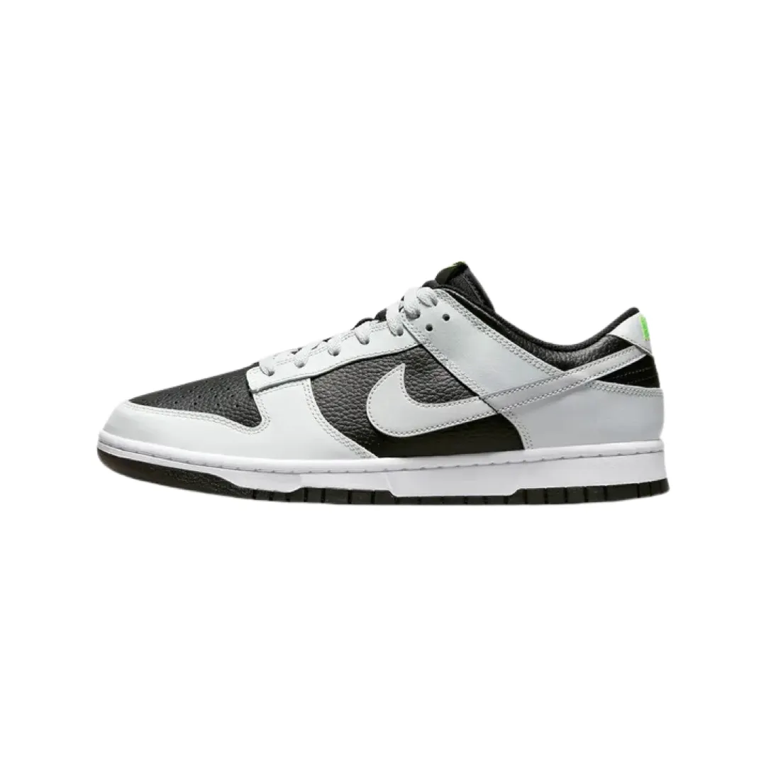 Nike Dunk Low Black Photon Dust Volt White Nike Dunk sneakers with classic silhouette