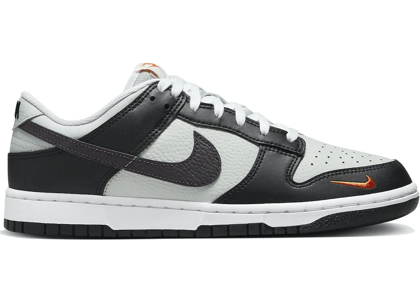 Nike Dunk Low Black Total Orange Mini Swoosh Nike Dunk sneakers with vintage style