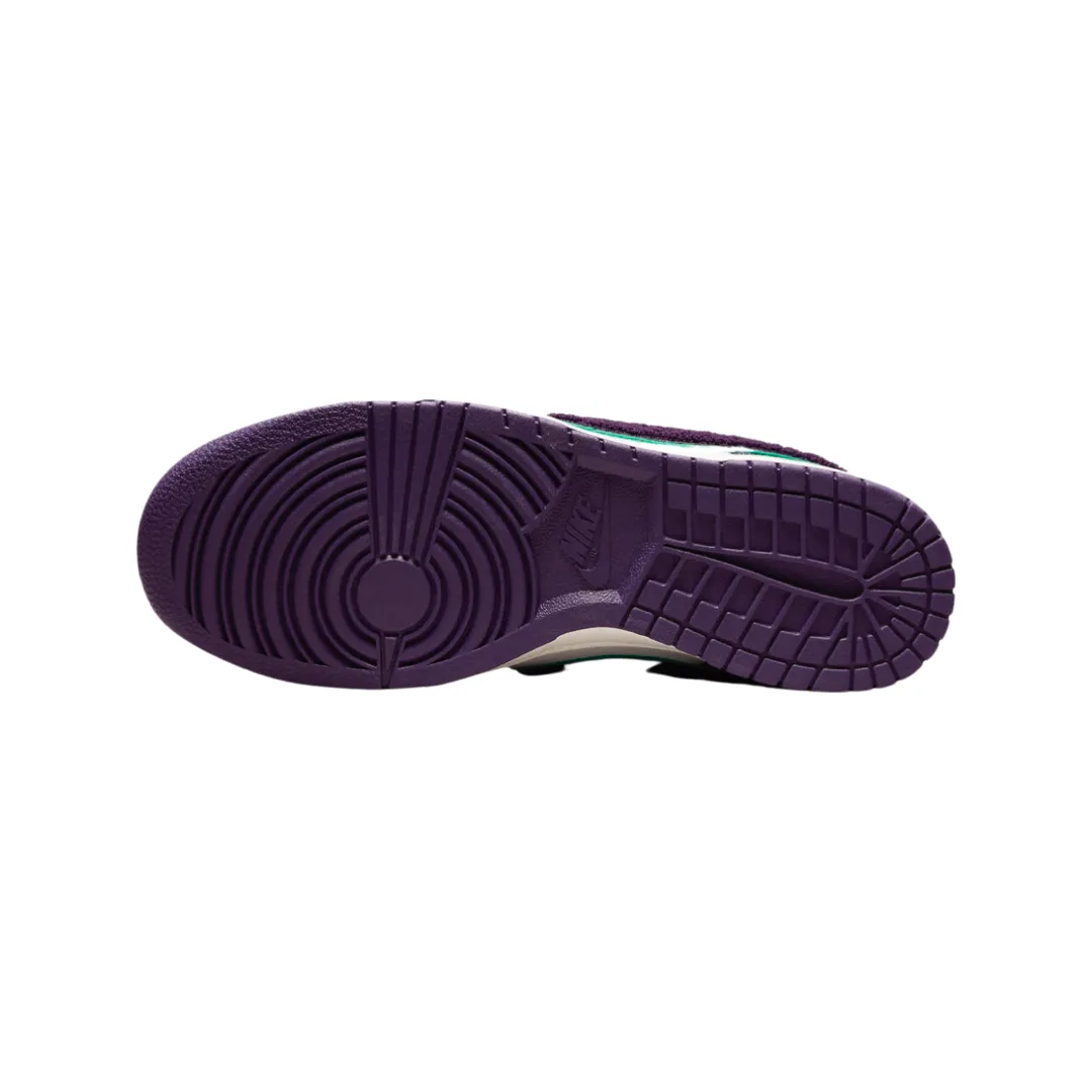 Nike Dunk Low Chenille Swoosh Grand Purple White Iconic Sneakers