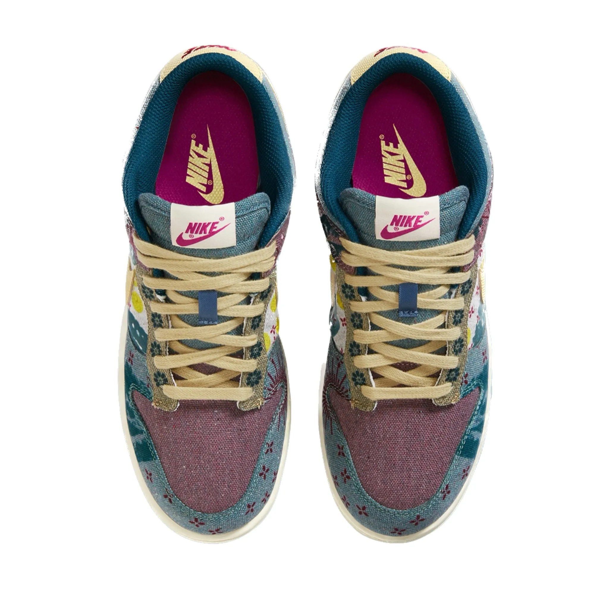 Nike Dunk Low Community Garden Multi Color Midnight Turquoise Cardinal Red Lemon Wash Iconic Sneakers