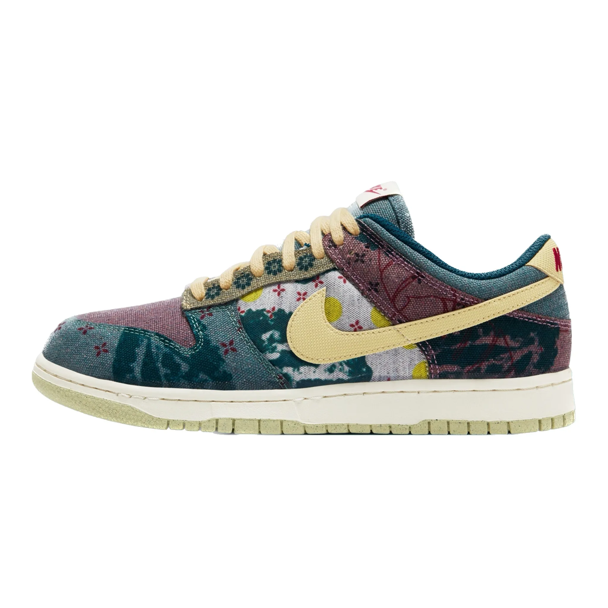 Nike Dunk Low Community Garden Multi Color Midnight Turquoise Cardinal Red Lemon Wash Nike Dunk sneakers with classic silhouette