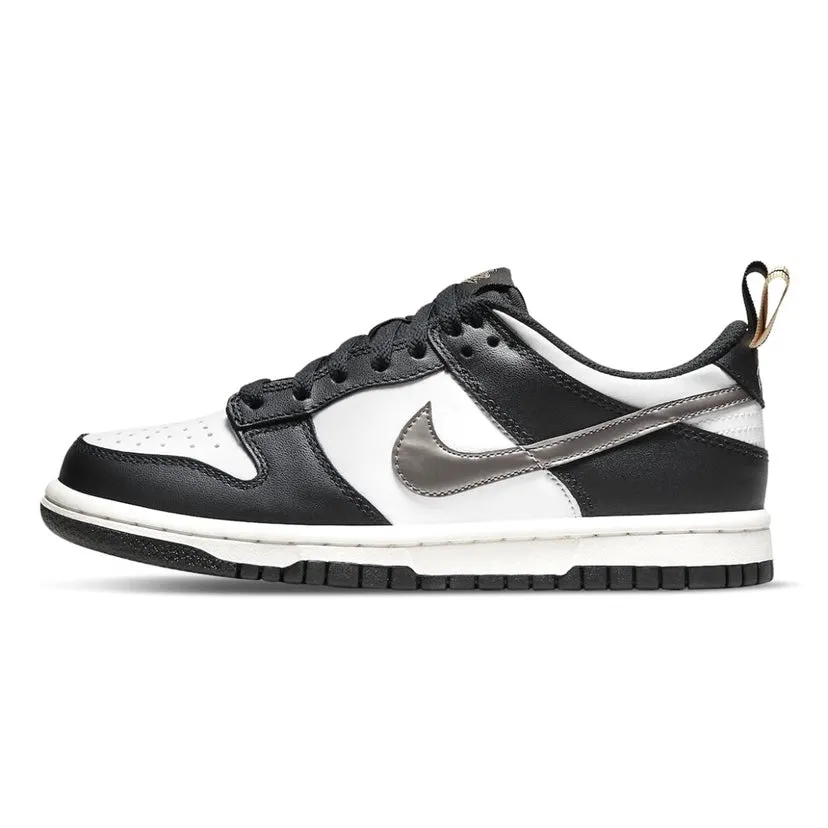 Nike Dunk Low GS Black Metallic Pewter Iconic Sneakers