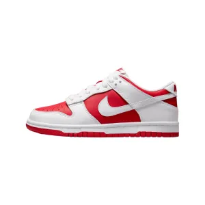 Nike Dunk Low GS Championship University Red White Nike Dunk sneakers with classic silhouette