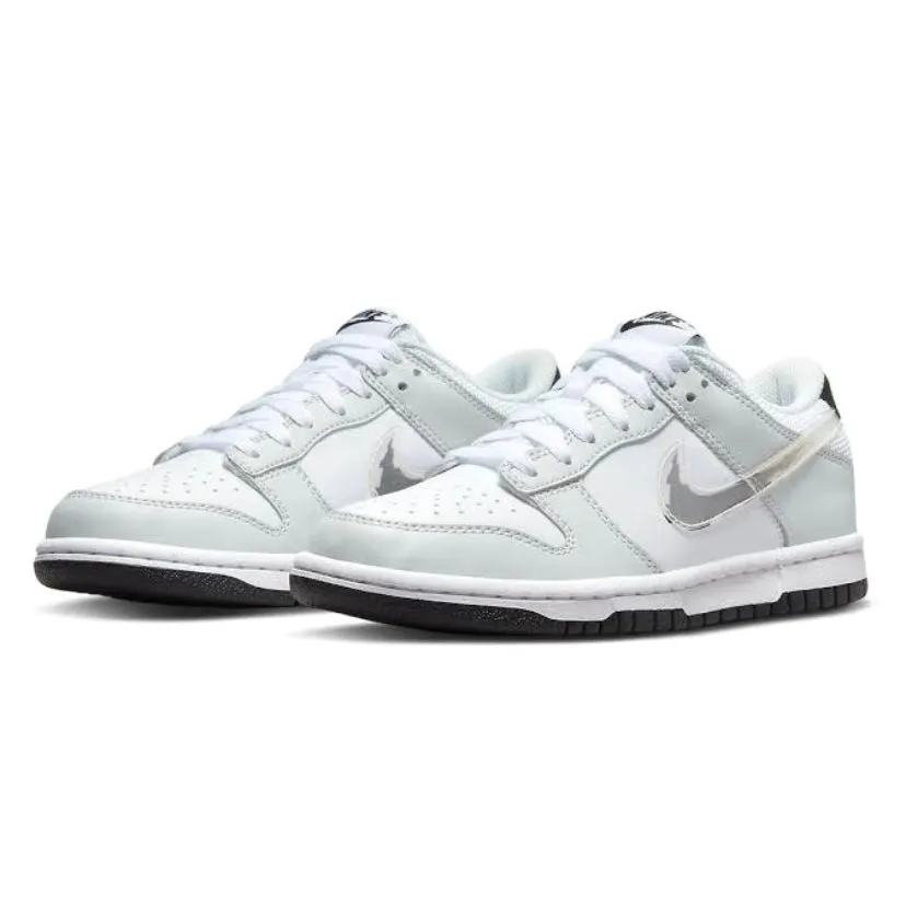 Nike Dunk Low GS Glitch Swoosh Photon Grey Iconic Sneakers